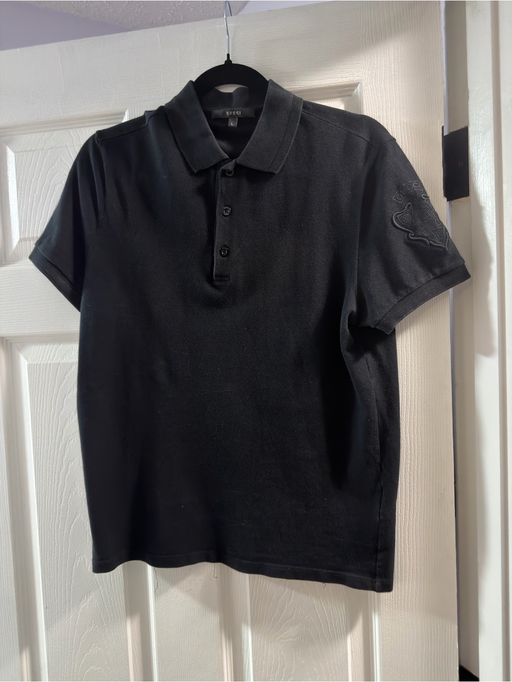 Gucci Black Short-Sleeve Polo Shirt